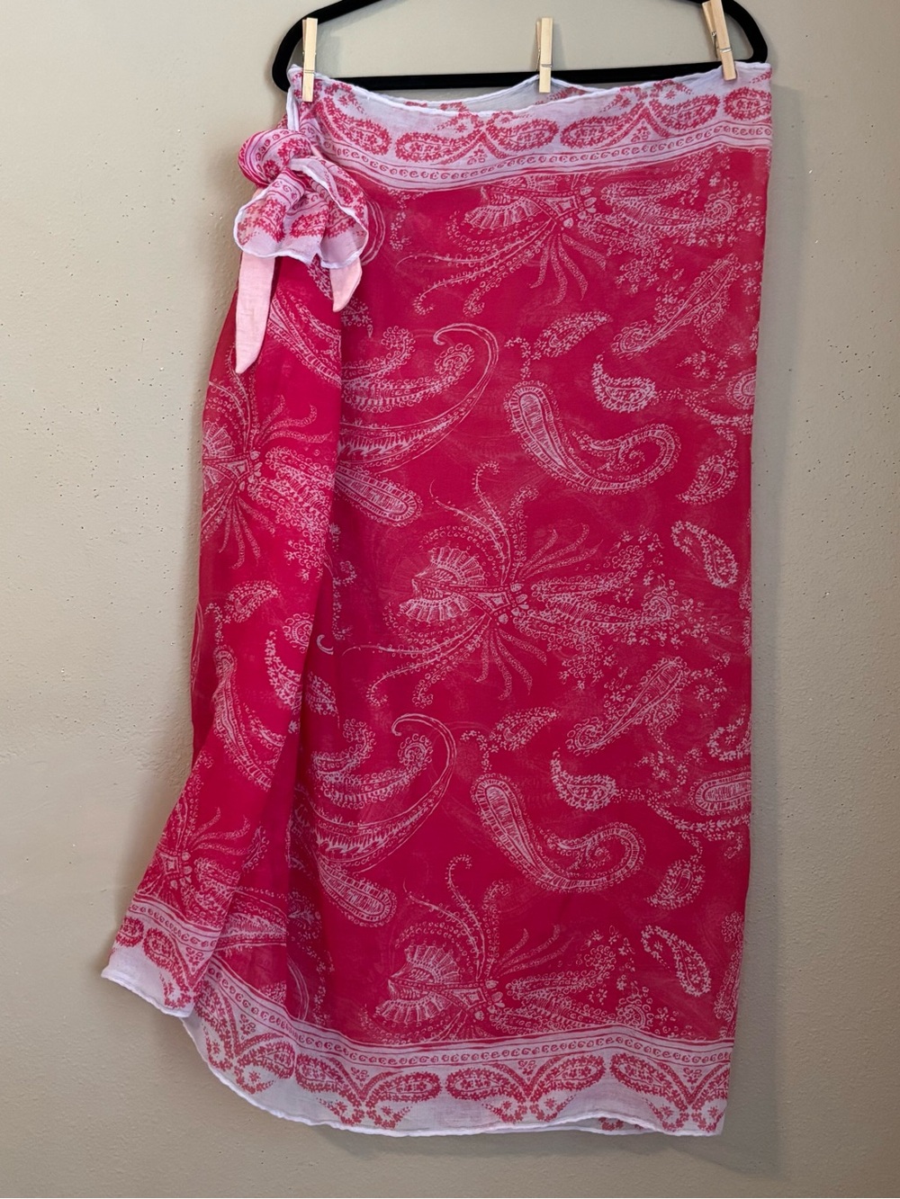 Breezy Flowy Semi Sheer Pink Paisley Sarong